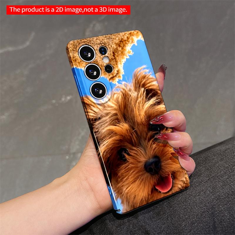 2DFlat Samsung phone case Fluffy Puppy Under Sky and Sand Applicable to Galaxy S22 S23 S24 S25ULTRA S26 A12 A13 A14 A15 A16