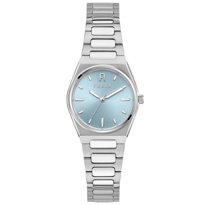 Часы FURLA TEMPO MINI Tempo Mini с синим циферблатом из нержавеющей стали, кварцевые часы, ювелирные изделия, аксессуар WW00020009L1, серебристые 28,5 мм, женские [Товар]