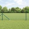 VidaXL Welded Wire Fence with 13 Picket Posts Green 0.5x25 M Steel 3352068