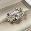 Shiny Inlaid Zircon Stones Ring Exquisite Fashion Silver Color Metal Geometry Engagement Wedding Rings for Women Jewelry