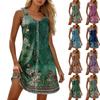 Летние платья для женщин Пляжные бохо без рукавов с принтом Футболки-майки Сарафаны