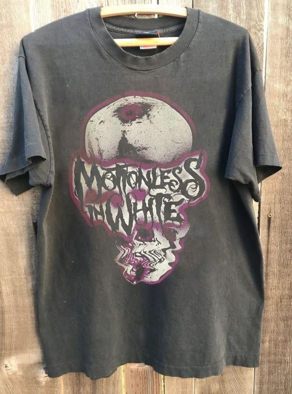 Motionless In White Distorted Skull Rare Charcoal Unisex T shirt S5XL WA4138 Unisex T-Shirt