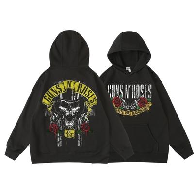 Худи Guns N' Roses We'Re Back в стиле ретро стритстайл для женщин с круглым вырезом, карманом, пуловер из флиса, дышащий пуловер, женское худи