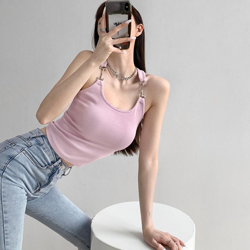 Укороченные топы на бретельках с металлическим крючком, женские дизайнерские сексуальные черные футболки с запахом, модный облегающий жилет, летние топы Urbano Slim Body