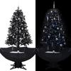 Day and Night - Day and Night Christmas Tree with Snow and Umbrella Base Black PVC 170 Cm