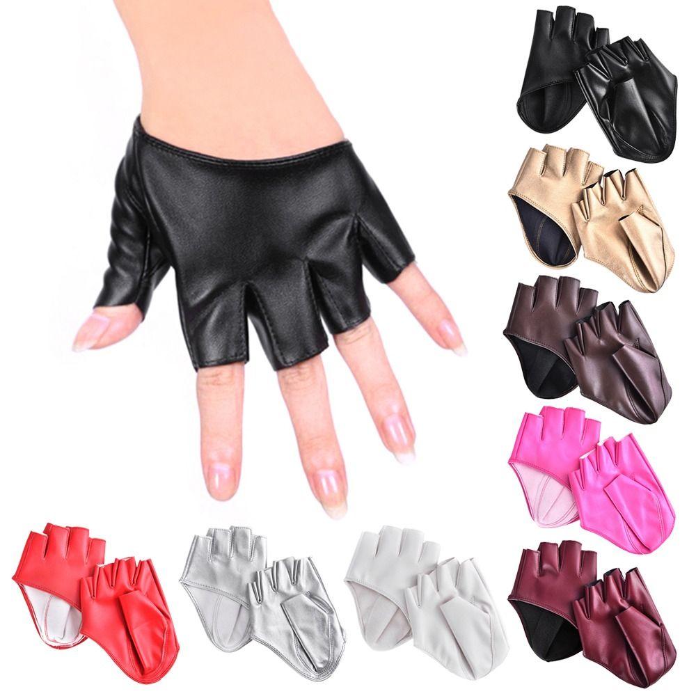 Men Performance Mittens Five Finger Gloves PU Leather Gloves Cosplay Mittens Ladys Driving Dress