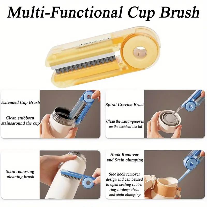 1 шт. щетка для чашки 3-в-одном, щетка для бутылки, щетка для чистки стакана для воды, артефакт для чистки чашки, многофункциональная длинная ручка, чистка соломинки, крышки чашки, промывка