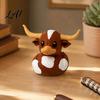 Cute Calf Resin Figurine Longhorn Duck Ornament Country Style Cow for Home Office Shelf Display Unique Animal Figure Window And Car Dashboard
