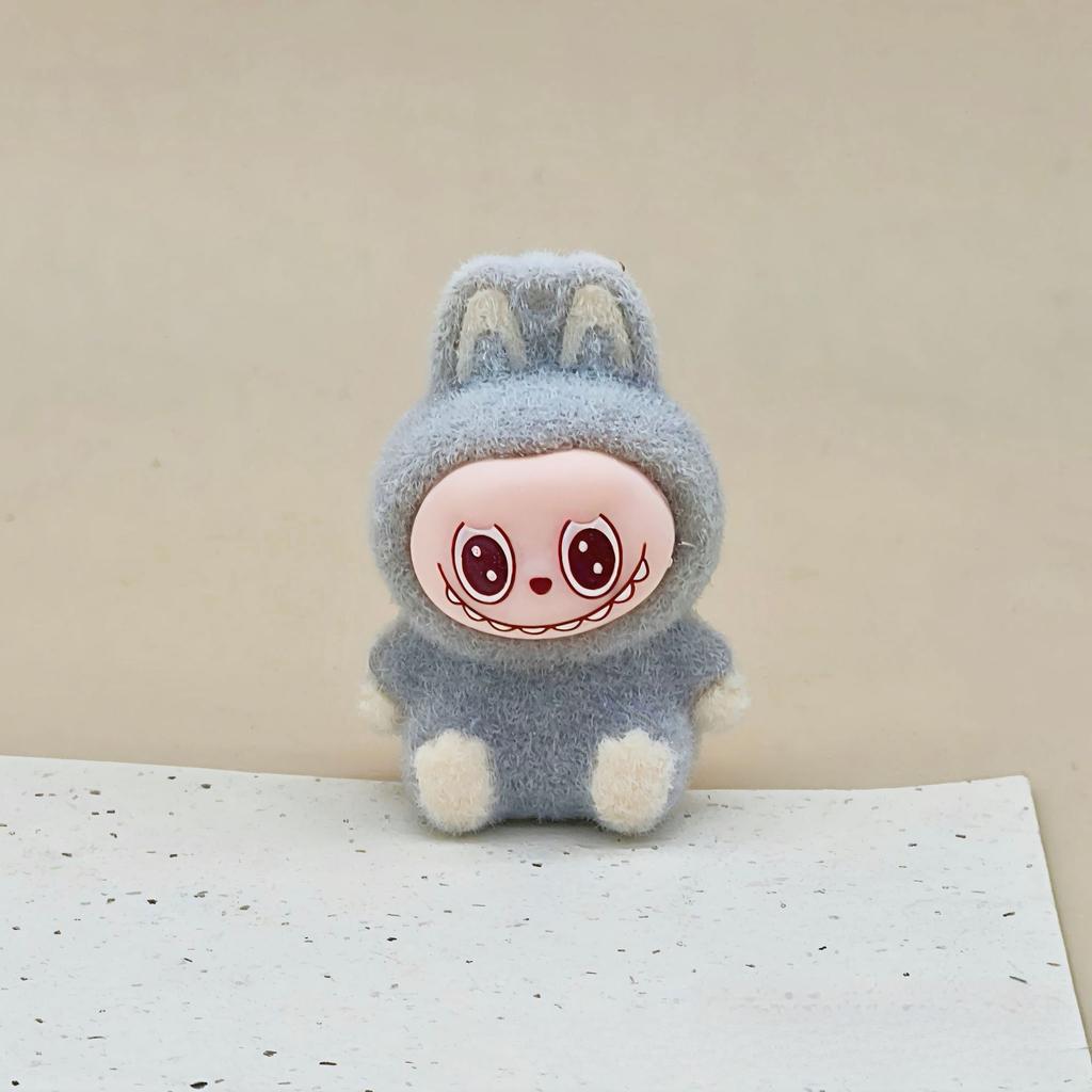 Three-dimensional Flocking Keychain Pendant Cute Bag Accessories Doll Cartoon Ornament