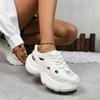 Модная женская обувь на платформе, вулканизированная обувь, лето 2025, с круглым носком, с перфорацией, на шнуровке, спортивные сандалии для повседневной носки на открытом воздухе, женские повседневные кроссовки