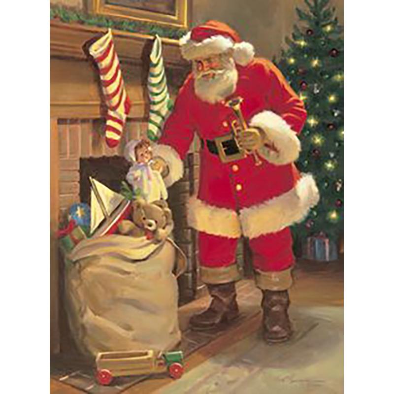 5D DIY Алмазная Живопись Милый Санта Клаус Полная Круглая Выкладка Вышивка Мозаика Искусство Картина Стразы Рождественский Подарок Домашний Декор