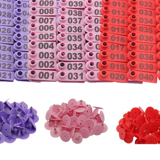 Бирки для ушей овец 001-100 Номерные бирки Бирки для сельскохозяйственных животных Аппликатор для ушных бирок для коров коз овец свиней сельскохозяйственных животных