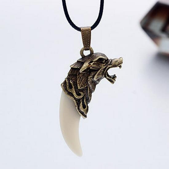 Классический кулон «Волчий клык» от У Цзина: Мужское ожерелье «Волчий тотем», модная корейская версия