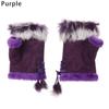 Fashion Winter Half Finger Fingerless Gloves Wrist Mitten Rabbit Fur Winter Glove