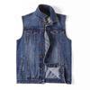 Denim Vest Men Outdoors Cotton Multi Pocket Sleevless Jean Jacket Tactical Waistcoat Coat