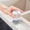 Щетка для мытья посуды с дозатором мыла, кухонная щетка для чистки посуды, кастрюль, сковородок, раковин, 1 щетка-дозатор для мыла, черный/прозрачный/белый