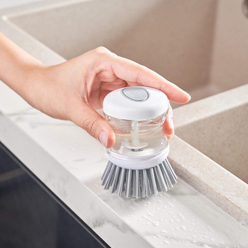 Щетка для мытья посуды с дозатором мыла, кухонная щетка для чистки посуды, кастрюль, сковородок, раковин, 1 щетка-дозатор для мыла, черный/прозрачный/белый
