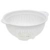 Iwasaki Kogyo Colander, Microwave-Safe, White, Width 20.5 X Depth 24 X Height 9.9cm, K-1332 WH, Made In Japan