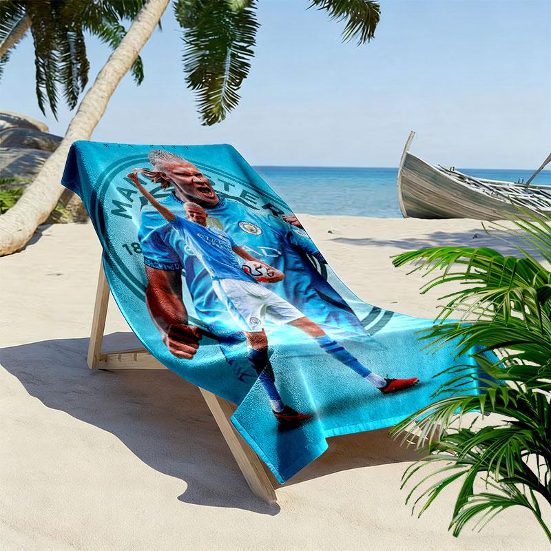 Haaland Goal Print Beach Towel, Large Soft Quick Dry Towel for Beach Camping Swimming
