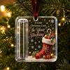 Christmas Cash Gift Ornament in Clear Acrylic with Built-In Money Holder and Hanging Ribbon for Tree Decors Display