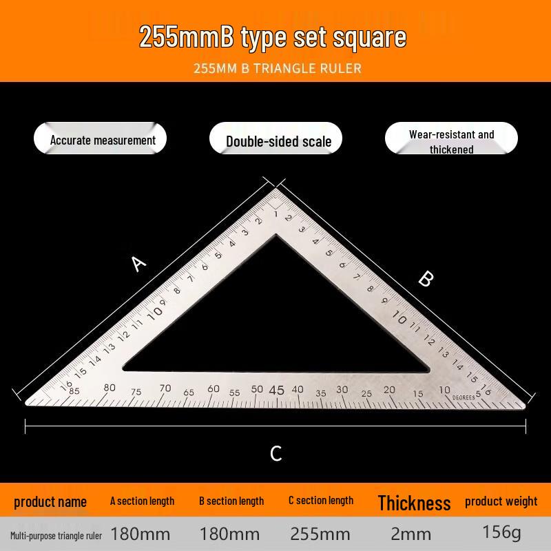 Yuqunhui High-Precision Aluminum Alloy Woodworking Triangle Ruler