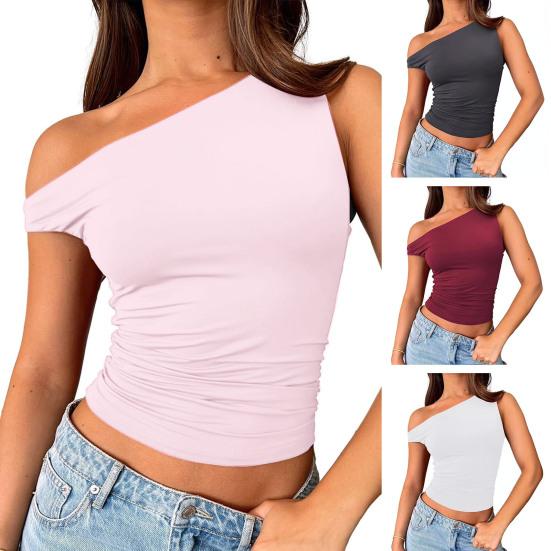 Женский жилет с косым воротником, пуловер без рукавов, однотонный, приталенный, с асимметричным вырезом, камзол