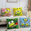 Sanrio Cartoon Big Eyed Frog Pillowcase Decoration Home Doublesided Printed Square Pillow Living Room Decoration Pillowcase Gif
