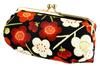 Wa KOMONO Komon Kobo Uni Made In Futago Chirimen Japanese Pattern Cosmetic Pouch Plum Free Size (0105-13) Seni, Japan, [Modern Blossom/Black],