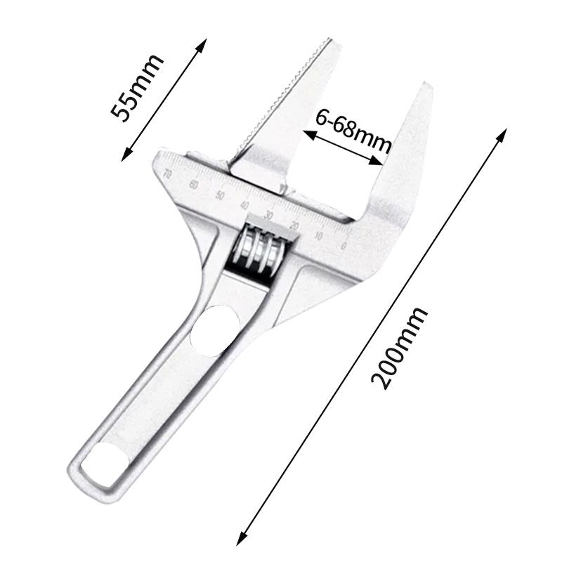 16-68mm Adjustable Spanner Large Opening Wide Wrench for Jaw Pipe Nut Key Universal Repair Tool Kitchen Bathroom Hand Tools