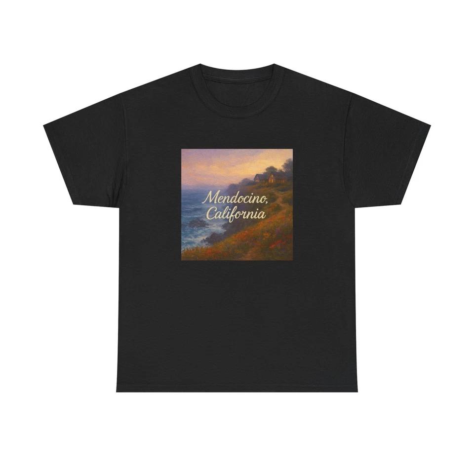 Unisex Adult T Shirt Mendocino CA Clifftop Ocean View