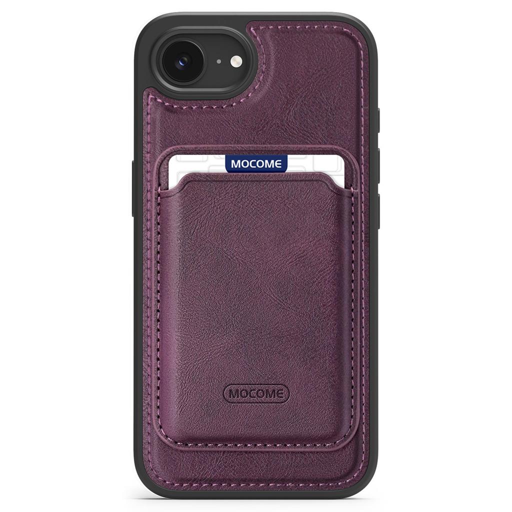 For iPhone 16e Magnetic Case with Detachable Card Holder TPU+PU Leather Phone Back Cover