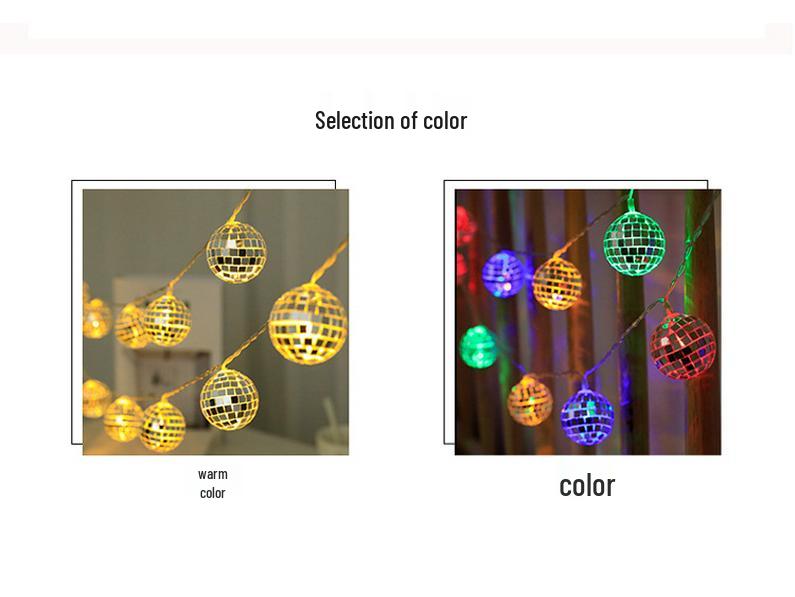 LED Mosaic Mirror Ball String Lights for Party & Holiday Decoration