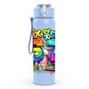 1PC 57 Bright Color Graffiti Print 750ml Color Plastic Sports Water Bottle Leakproof Flip Straw Lid Suitable for Sports Office Home Use