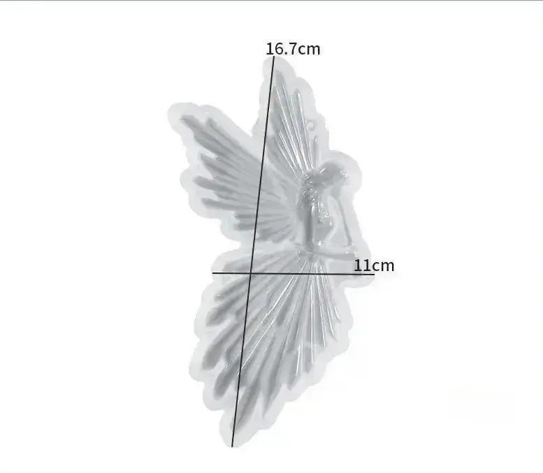 Crystal Drop Glue DIY Angel Mold Handmade Creative Symmetrical Left And Right Blowing Flute Wings Fairy Mirror Silicone Mold