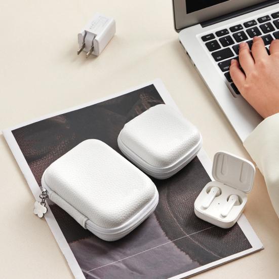 Сумка для хранения наушников Застежка-молния Большая вместимость для зарядного устройства Компактный размер Портативный Плюшевый