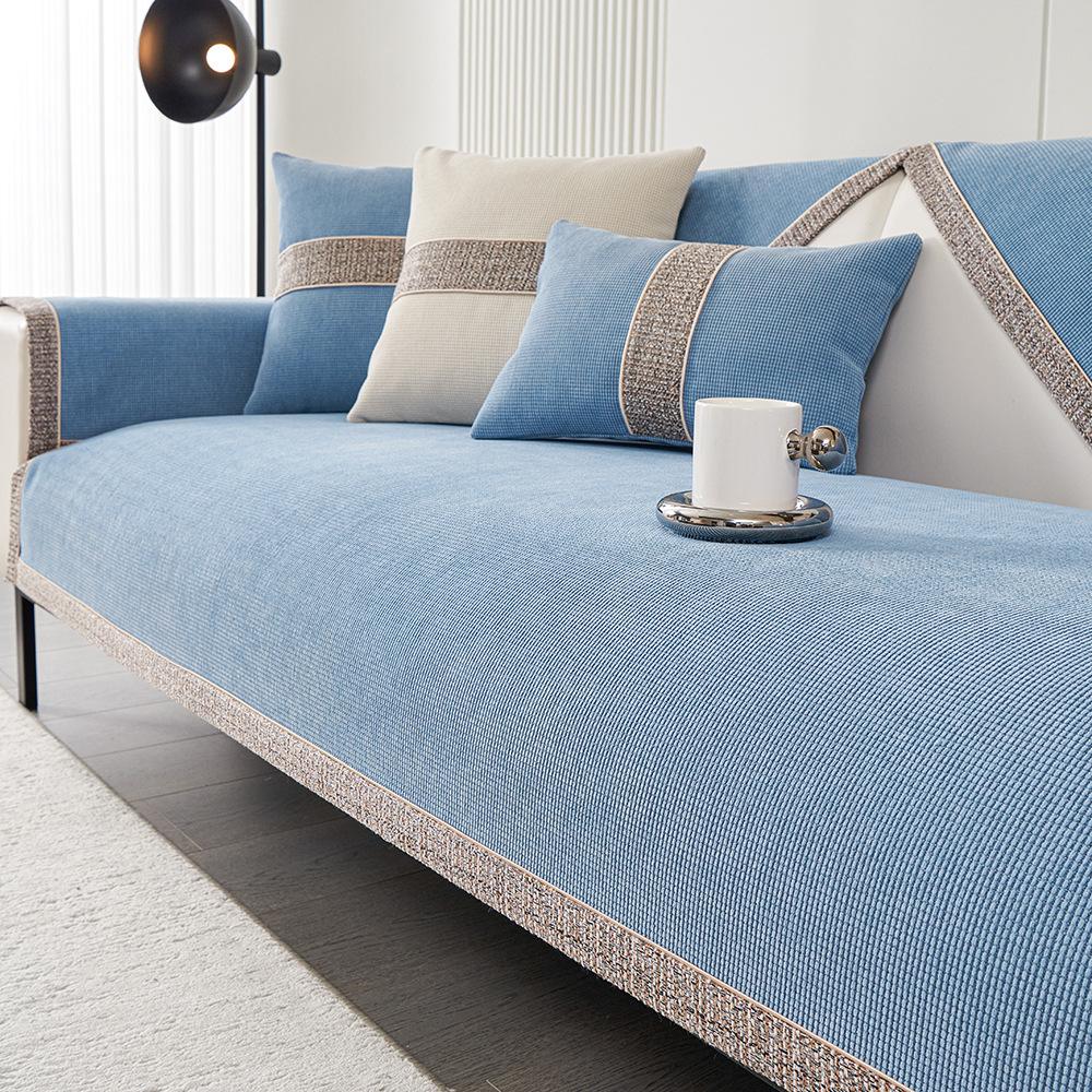 Универсальная однотонная диванная подушка на четыре сезона, противоскользящая, новый чехол для дивана, полный пакет, простой летний чехол из синели