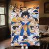 1 шт. Плед из фланели с принтом DRAGON BALL, Высокое качество, Для всех сезонов, Декор для дома, Тепло и Уют, Идеально для Рождественских подарков