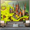 Psychedelic Castle Tapestry Wall Hanging Kids Room Decor Fantasy Castle Tapestry Bedroom Room Aesthetic Decor Home Decor