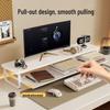 Desktop Monitor Riser with Pull-out Keyboard Tray and Laptop Stand