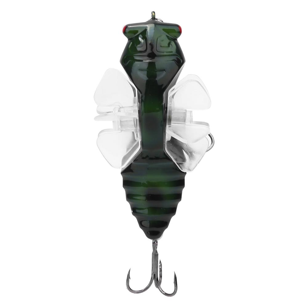 Жесткая приманка для рыбы Bionic Cicada Shape Fishing Bait с вращающимся пропеллером и тройным крючком