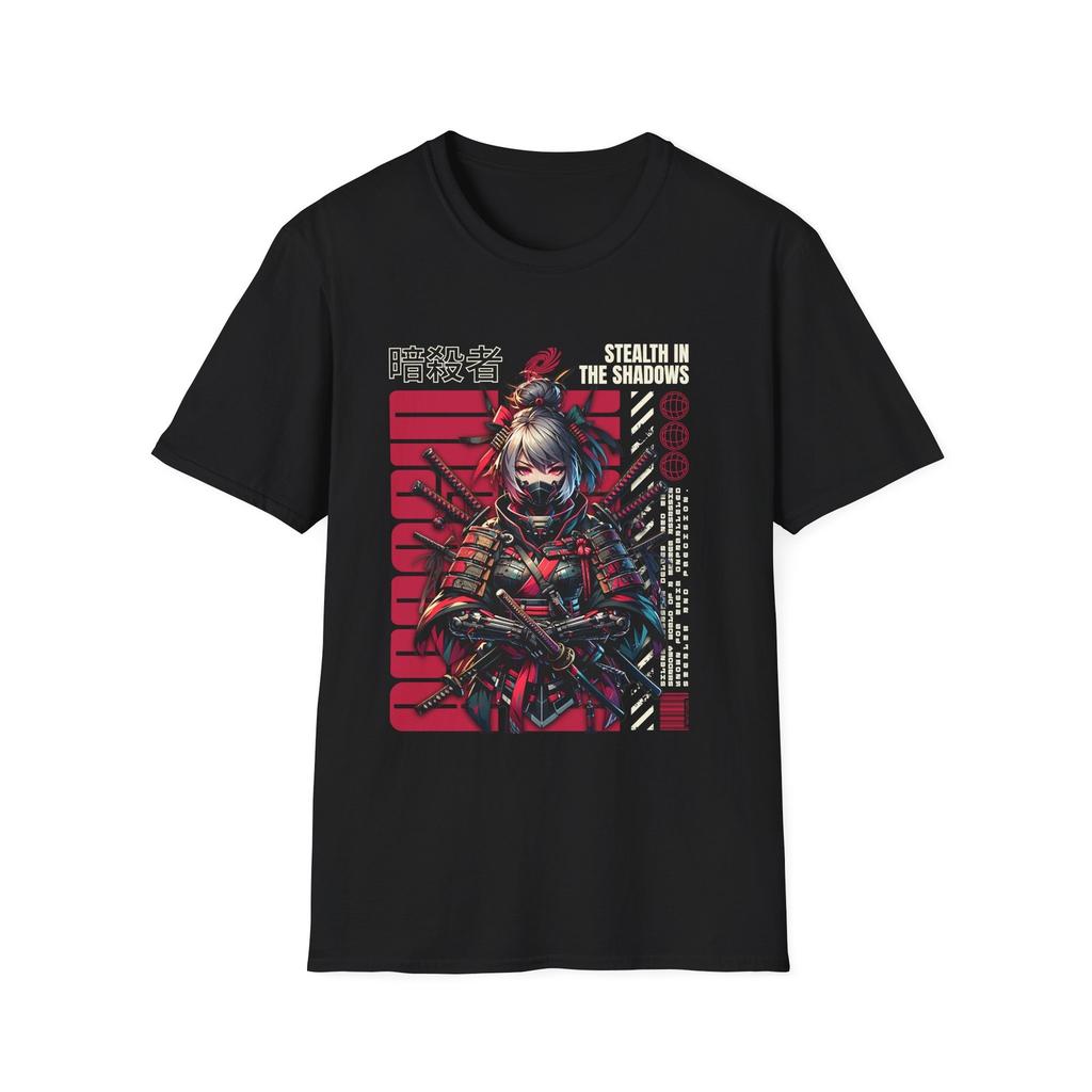 Stealth in the Shadows Ninja Girl T-Shirt | Cyberpunk Anime Tee, Unisex Tee