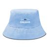 Heart Waves Finland Flag Print Bucket Hat , Patriotic Sun Cap Reversible Wide Brim Sun Protection Fishing Hat