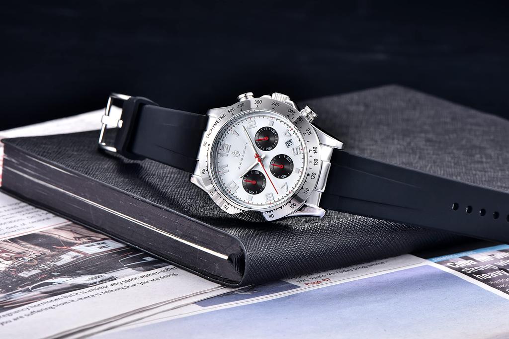 AKNIGHT Watch Fashionable Popular Quartz Soft Silicone Strap Chronograph Easy To See Luminous Analog Arm Clock Waterproof Date Watch for Men Japanese