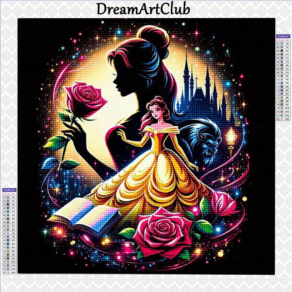 Disney Алмазная живопись Силуэт принцессы Алмазная вышивка Мультяшная мозаичная картина Наборы для вышивки крестом Декор для дома