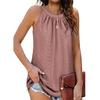 Повседневный свободный модный плиссированный ажурный летний жилет 2023, топ на бретелях, женский жилет с круглым вырезом, топы без рукавов, одежда Blusas 25027