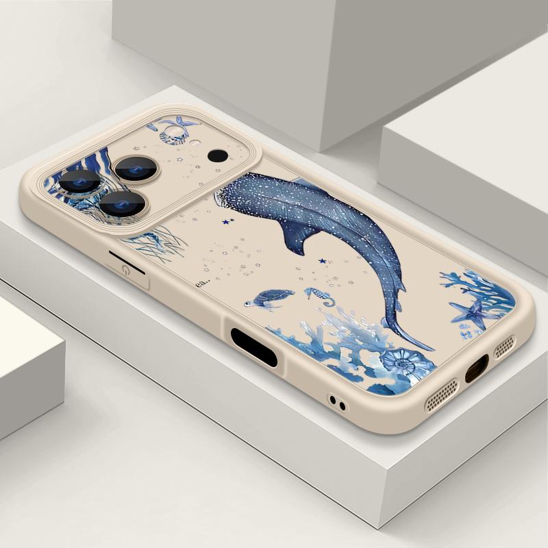 Чехол для iPhone 17 Pro Max с узором "Кит и Коралл", противоударный, силиконовый, мягкий чехол для Funda iPhone 16 Pro Max 11 12 13 14 15 16E Air