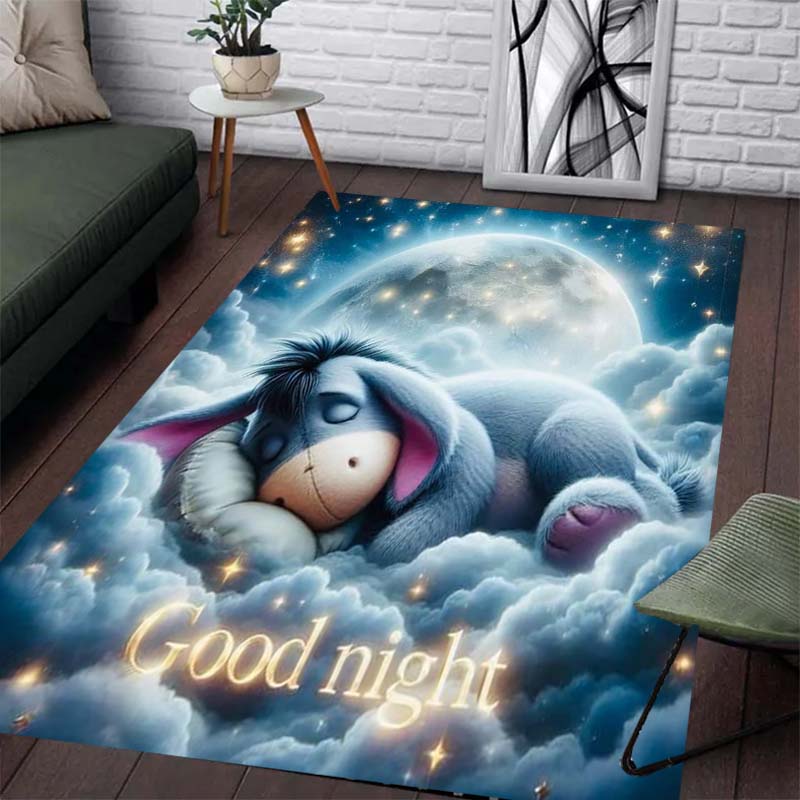Eeyore Pattern Rug with A Sleeping Cloud Motif - Non-slip Kitchen Mat, Outdoor Rug Home and Bedroom Decor Yoga Mat Birthday Gift