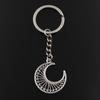 Fashion Keychain 34x30mm Hollow Moon Silver Color Pendants DIY Men Jewelry Car Key Chain Ring Holder Souvenir For Gift