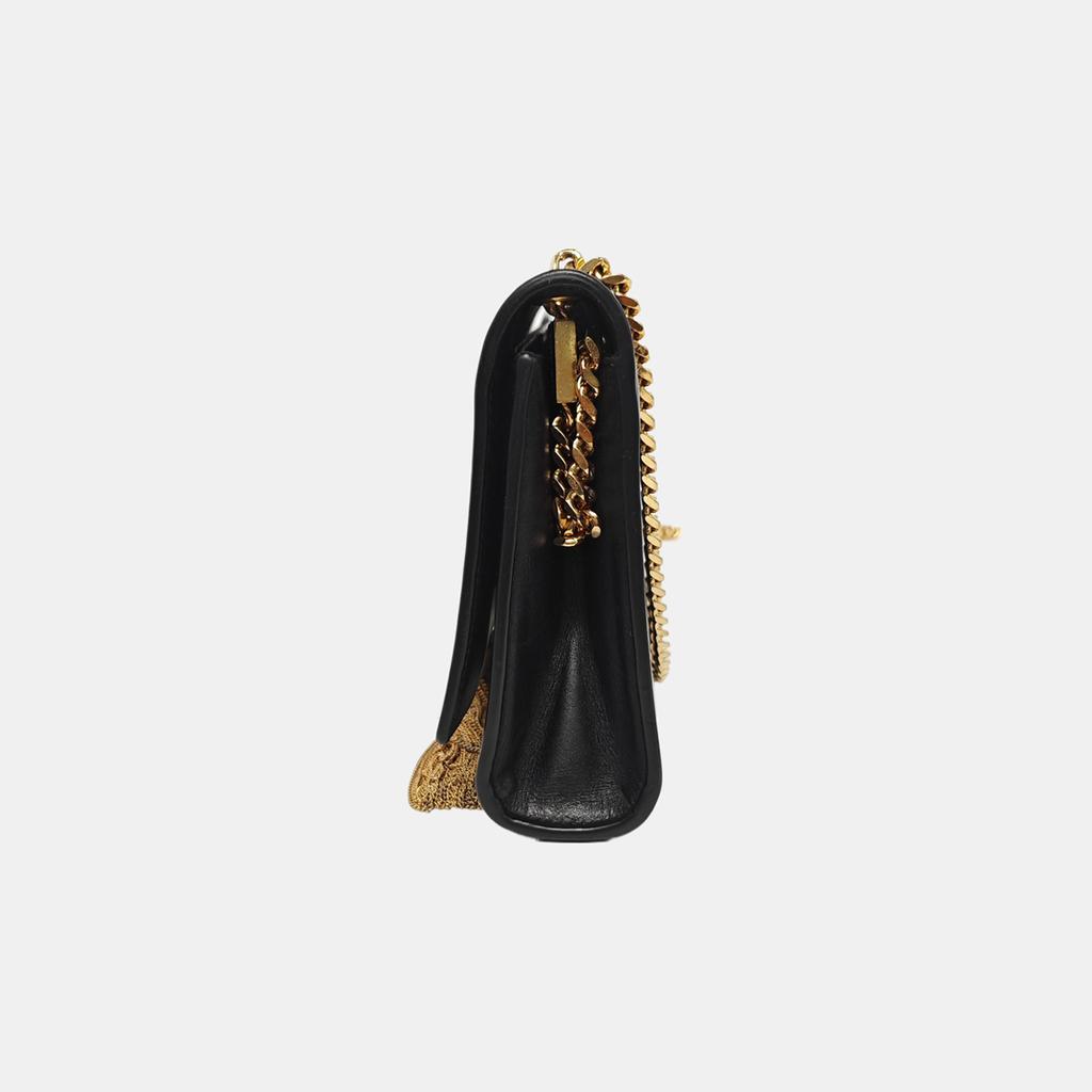 [Pre-Owned] Ysl Kate Gold Logo Chain Smooth Leather Tassel Shoulder Bag - Good #1LVX4KR