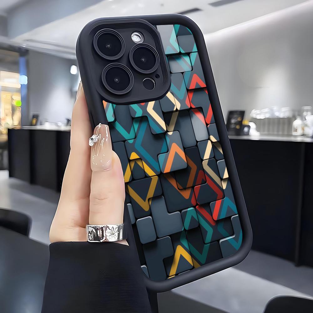 Модный чехол для телефона с узором из строительных блоков Для Samsung Galaxy S23 S24 S25 Ultra S22 S21 S20 Plus FE A15 A35 A54 A55 5G